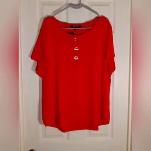 knit short flutter sleeve top Louise Paris 1X